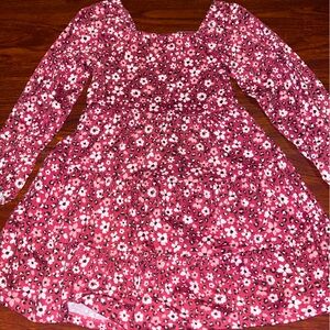 Flowy girls long sleeve floral dress
